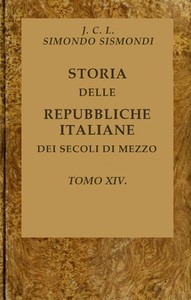 Cover of Storia delle repubbliche italiane dei secoli di mezzo, v. 14 (of 16)