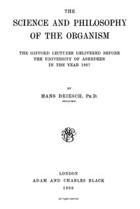 Cover of The Science and Philosophy of the Organism