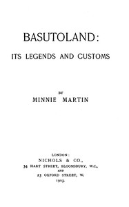 Cover of Basutoland: Its Legends and Customs