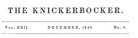 Cover of The Knickerbocker, Vol. 22, No. 6, December 1843