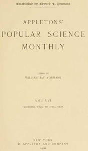 Cover of Appletons' Popular Science Monthly, November 1899 Volume LVI, No. 1