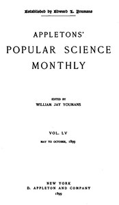 Cover of Appletons' Popular Science Monthly, May 1899 Volume LV, No. 1, May 1899