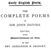 Cover of The Complete Poems of Sir John Davies. Volume 1 of 2.