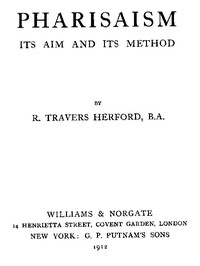 Cover of Pharisaism, Its Aim and Its Method
