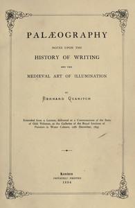 Cover of Palæography Notes upon the History of Writing and the Medieval Art of Illumination