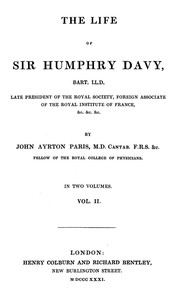 Cover of The Life of Sir Humphry Davy, Bart. LL.D., Volume 2 (of 2)