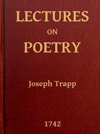Cover of Lectures on Poetry Read in the Schools of Natural Philosophy at Oxford