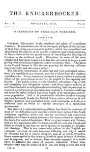 Cover of The Knickerbocker, Vol. 10, No. 5, November 1837