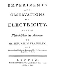 Cover of Experiments and Observations on Electricity Made at Philadelphia in America