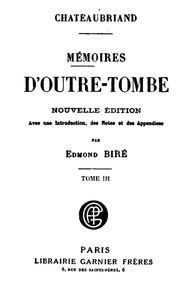 Cover of Mémoires d'Outre-Tombe, Tome 3