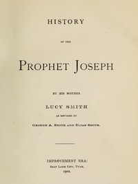 Cover of History of the Prophet Joseph, by His Mother
