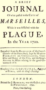 Cover of A brief Journal of what passed in the City of Marseilles, while it was afflicted with the Plague, in the Year 1720