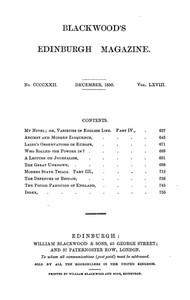 Cover of Blackwood's Edinburgh Magazine, Vol. 68, No 422, December 1850