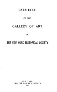 Cover of Catalogue of the Gallery of Art of The New York Historical Society