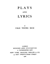 Cover of Plays and Lyrics