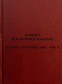 Cover of Harper's New Monthly Magazine, Vol. V, No. XXIX., October, 1852