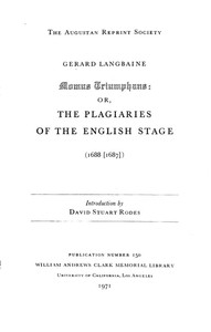 Cover of Momus Triumphans: or, the Plagiaries of the English Stage (1688[1687])