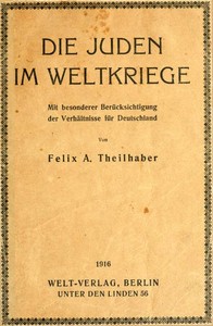 Cover of Die Juden Im Weltkriege