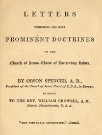Cover of Letters Exhibiting the Most Prominent Doctrines of the Church of Jesus Christ of Latter-Day Saints