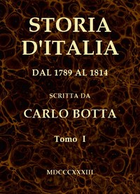Cover of Storia d'Italia dal 1789 al 1814, tomo I