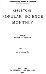 Cover of Appletons' Popular Science Monthly, August 1899 Volume LV
