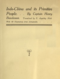 Cover of Indo-China and its primitive people