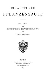 Cover of Die Ägyptische Pflanzensäule