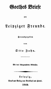 Cover of Goethes Briefe an Leipziger Freunde