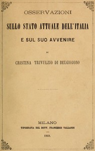 Cover of Osservazioni sullo stato attuale dell'Italia e sul suo avvenire