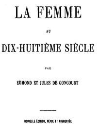 Cover of La femme au dix-huitième siècle