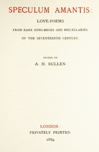 Cover of Speculum Amantis Love Poems, from Rare Songbooks and Miscellanies of the Seventeenth Century
