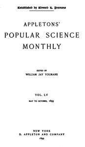 Cover of Appletons' Popular Science Monthly, September 1899 Vol. LV, May to October, 1899