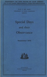 Cover of Special Days and Their Observance September 1919