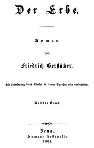 Cover of Der Erbe: Roman. Dritter Band.