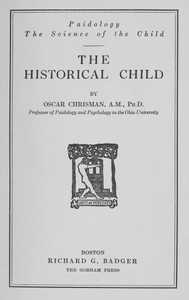 Cover of The Historical Child Paidology; The Science of the Child