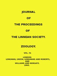 Cover of Journal of the Proceedings of the Linnean Society - Vol. 4 Zoology