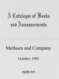 Cover of A Catalogue of Books and Announcements of Methuen and Company, October 1902