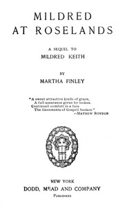 Cover of Mildred at Roselands A Sequel to Mildred Keith
