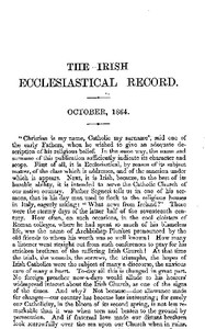 Cover of The Irish Ecclesiastical Record, Volume 1, October, 1864