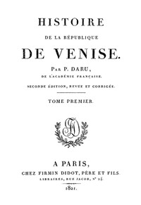 Cover of Histoire de la République de Venise (Vol. 1)