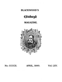 Cover of Blackwood's Edinburgh Magazine, Volume 65, No. 402, April, 1849