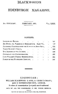 Cover of Blackwood's Edinburgh Magazine, Volume 69, No. 424, February 1851