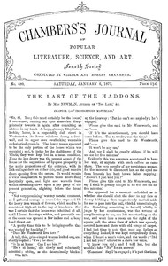 Cover of Chambers's Journal of Popular Literature, Science, and Art, No. 680 January 6, 1877