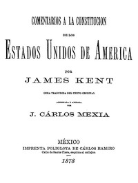 Cover of Comentarios a la Constitucion de los Estados Unidos de América