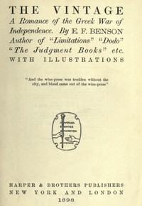 Cover of The Vintage: A Romance of the Greek War of Independence