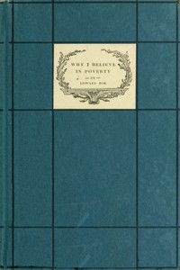 Cover of Why I Believe in Poverty as the Richest Experience That Can Come to a Boy