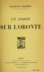 Cover of Un jardin sur l'Oronte