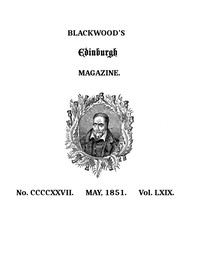 Cover of Blackwood's Edinburgh Magazine, Volume 69, No. 427, May, 1851