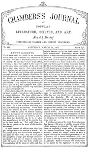 Cover of Chambers's Journal of Popular Literature, Science, and Art, No. 689 March 10, 1877