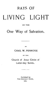 Cover of Rays of Living Light on the One Way of Salvation